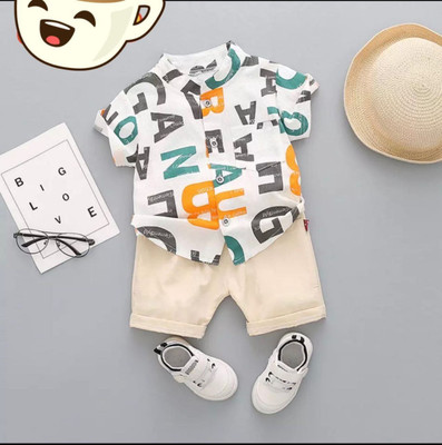 LittleRebel Baby Boys & Baby Girls Casual Shirt Shorts(ABCD-YELLOW)