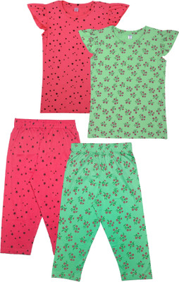 Fasla Baby Girls Casual T-shirt Capri(2 pcs)