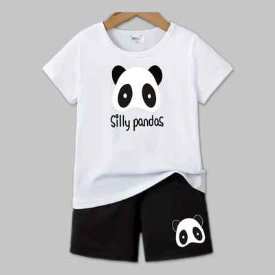 HouseOfCommon Baby Boys & Baby Girls Casual T-shirt Shorts(WHITE)