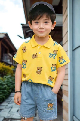 ZADMUS Baby Boys Party(Festive) T-shirt Shorts(Yellow)