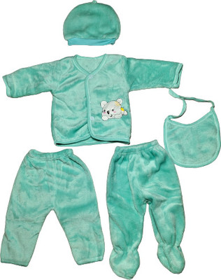 RUDRA KA Baby Boys & Baby Girls Angry Birds Casual Sweater Sweater, Pyjama, Cap, Bib, Pant(Aqua blue)