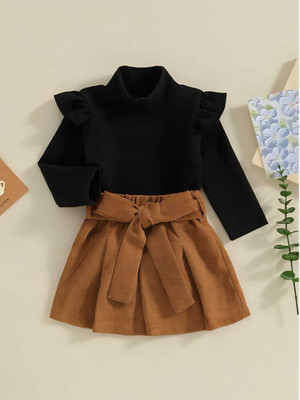 BRWORLDCOLLECTION Baby Girls Casual Top Skirt(BLACK)