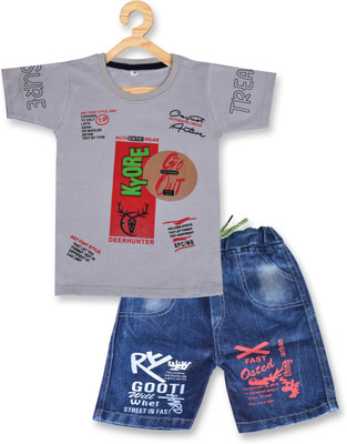 Style Generation Boys Party(Festive) T-shirt Pant(Grey)