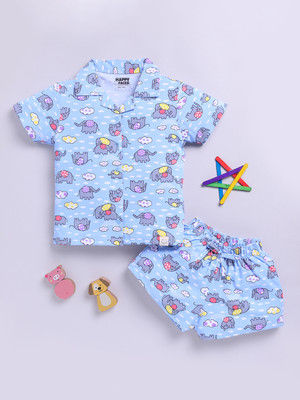 Happy Faces Baby Boys Casual Shirt Shorts(BLUE 2)