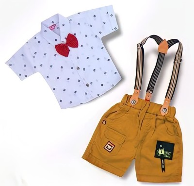 LITTLEMAMA Boys Party(Festive) Shirt Pant(brown)