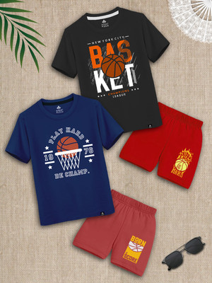 Raax Boys & Girls Casual T-shirt Shorts(Black:Red:Denim:Roseberry)