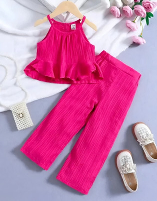 SS Fashion Baby Girls Casual Top Trouser(Passion Piperita)