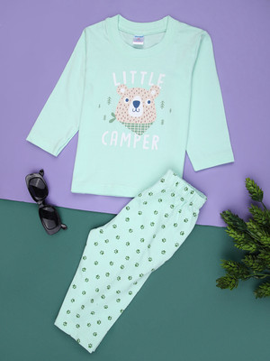 V-MART Baby Boys Casual T-shirt Pyjama(Green)