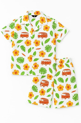 Tora Baby Boys Casual Shirt Shorts(white)