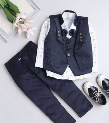 Go Berry Boys Party(Festive) Shirt Pant(NAVY BLUE)