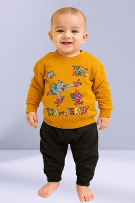 SHINING4 Baby Boys & Baby Girls Casual T-shirt Pyjama(YELLOW)