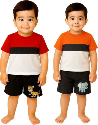 SEGRO Baby Boys & Baby Girls Casual T-shirt Shorts(RED, ORANGE)