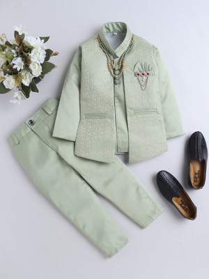 Fourfolds Boys Party(Festive) Coat Trouser(Green)