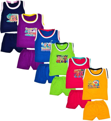 Zipwell Baby Boys & Baby Girls Casual T-shirt Shorts(multicolours)