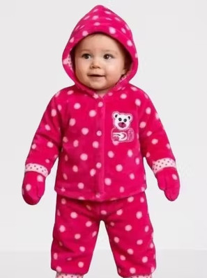 RamkiShop Baby Boys & Baby Girls Casual Sweatshirt Pyjama, Socks(pink)