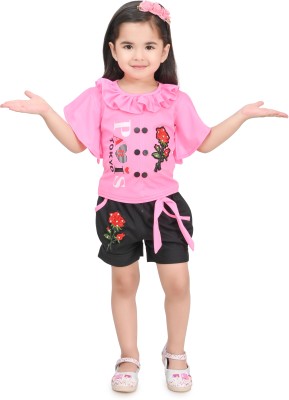 KL FASHION Baby Girls Party(Festive) Top Pant(Pink)