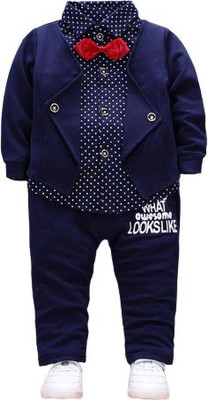 KHODIYAR FASHION Boys Casual Shirt Pant(Blue)