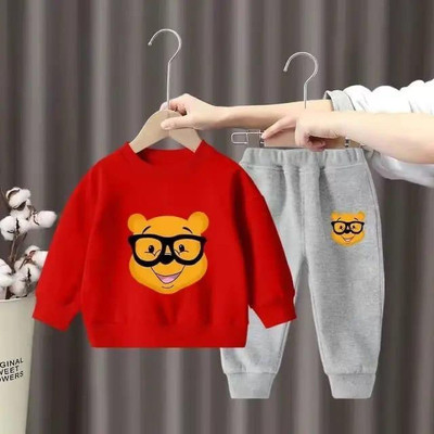 Z COLLECTION Boys Winnie the Pooh Casual Sweatshirt Track Pants(Red)
