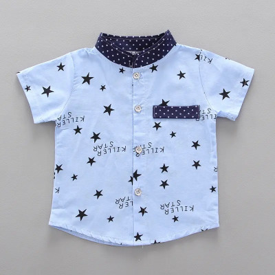 DANGAR Boys Printed Casual Light Blue Shirt