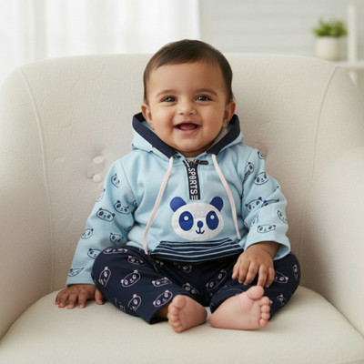 FashionForward Baby Boys & Baby Girls Casual Sweatshirt Sweatpant(Blue)