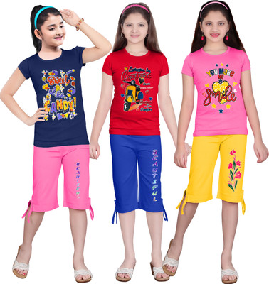 KS KOARRA Girls Casual T-shirt Track Pants(70 MULTICOLOURRS)
