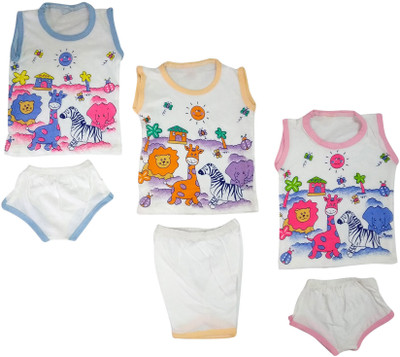 LOVE BABY Baby Boys & Baby Girls Casual T-shirt Pant(Multi Color)