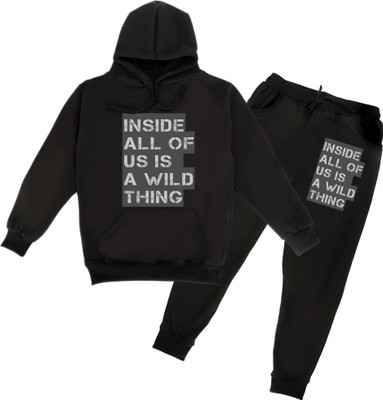 FABVIO PLUS Boys & Girls Casual Sweatshirt Sweatpant(Black)