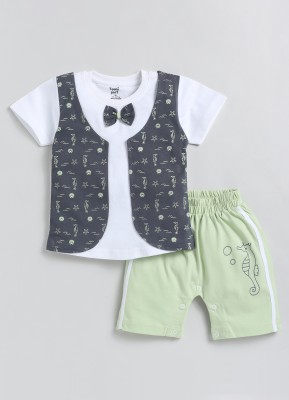 TOONYPORT Baby Boys Casual T-shirt Shorts(Green, Navy Blue, White)