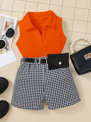 Ramiaaz Baby Girls Party(Festive) Top Shorts(Orange)