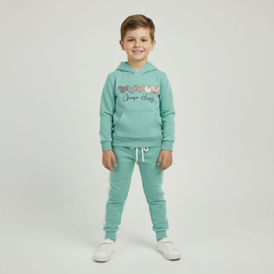 HouseOfCommon Boys Casual Sweatshirt Track Pants(LIGHT GREEN)