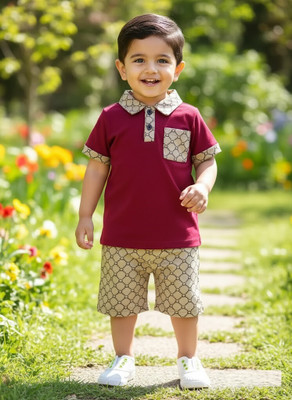 THESAT Baby Boys & Baby Girls Casual T-shirt Shorts(RED)