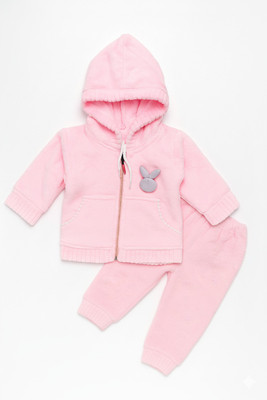 KIDDOWEAR Baby Boys & Baby Girls Casual Cardigan Pyjama(PINK)