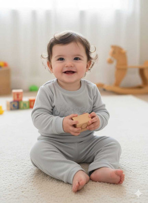 kanakya Baby Boys & Baby Girls Casual Sweatshirt Track Pants(Grey)