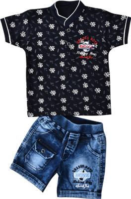 ZADMUS Boys Party(Festive) T-shirt Shorts(Blue)