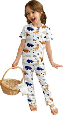 Dholakiya Empire Vibe LLP Baby Boys & Baby Girls Casual T-shirt Pyjama(Brown Grey)