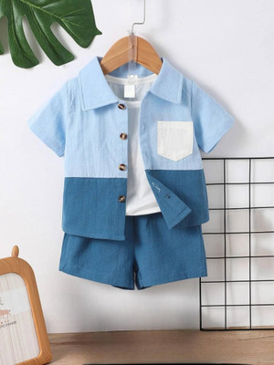 THREADNEST Baby Boys Party(Festive) Shirt Shorts(SKY)