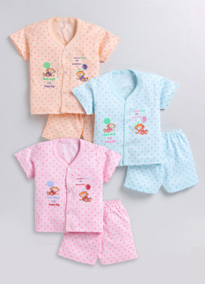 Mommy Club Baby Boys & Baby Girls Casual Top Shorts(Multicolor)