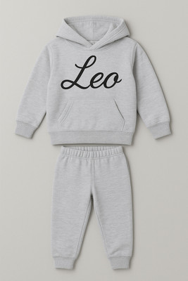 Mayneisha Baby Boys & Baby Girls Casual Sweatshirt Track Pants(Grey)