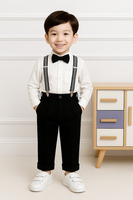 VARNIKA KIDS Baby Boys Party(Festive) Shirt Pant(White)