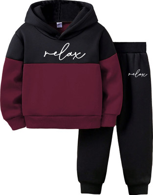 Oliver Smith Boys Casual Sweatshirt Track Pants(Maroon / Black)