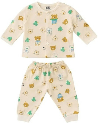 Nestlooms Baby Boys & Baby Girls Casual Shirt Pyjama(Bear & Bloom)