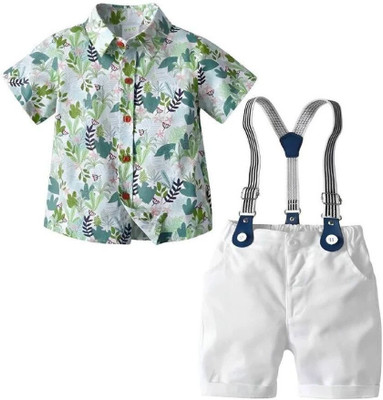 HouseOfCommon Baby Boys & Baby Girls Party(Festive) Shirt Shorts, Suspenders, Bow Tie(PRINT)