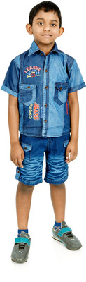 Aceline Boys Party(Festive) Shirt Shorts(Blue)