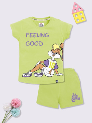 YK X Minute Mirth Girls Casual T-shirt Shorts(Green)