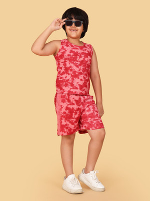 BUTRUKIDS Boys Casual T-shirt Shorts(RED)