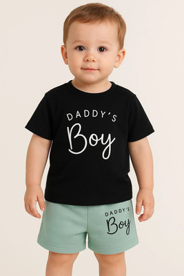 CALCUTTA FASHION Baby Boys & Baby Girls Casual T-shirt Shorts(BLACK GREEN)