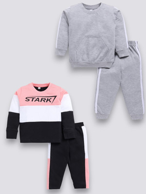 carrydreams Boys & Girls Casual T-shirt Trouser(GREEN_ROSE)