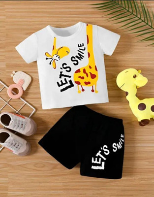 AGARMENTS Baby Boys & Baby Girls Casual T-shirt Capri(White)