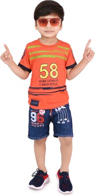 DS DRESSES Boys Party(Festive) T-shirt Pant(ORANGE)