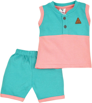 Macitoz Baby Boys Casual T-shirt Shorts(SKIN)